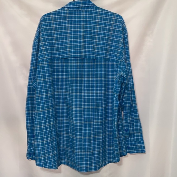 DULUTH TRADING CO MENS SIZE 2XL BLUE PLAID PERFORMANCE SHIRT POCKETS CLEAN EUC - Picture 11 of 12